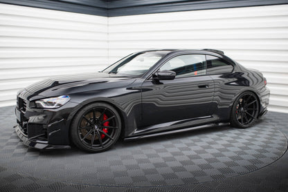 Seitenschweller Ansatz (Paar) V.2 passend für BMW M2 G87 schwarz Hochglanz