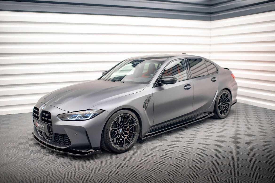 Seitenschweller Ansatz (Paar) V.2 passend für BMW M3 Limousine / Touring G80 / G81 schwarz Hochglanz