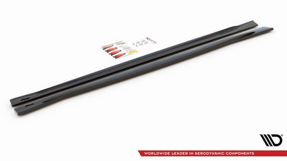 Seitenschweller Ansatz (Paar) V.2 passend für BMW M4 F82 schwarz Hochglanz