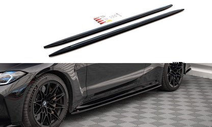 Seitenschweller Ansatz (Paar) V.2 passend für BMW M4 G82 / G82 FL schwarz Hochglanz