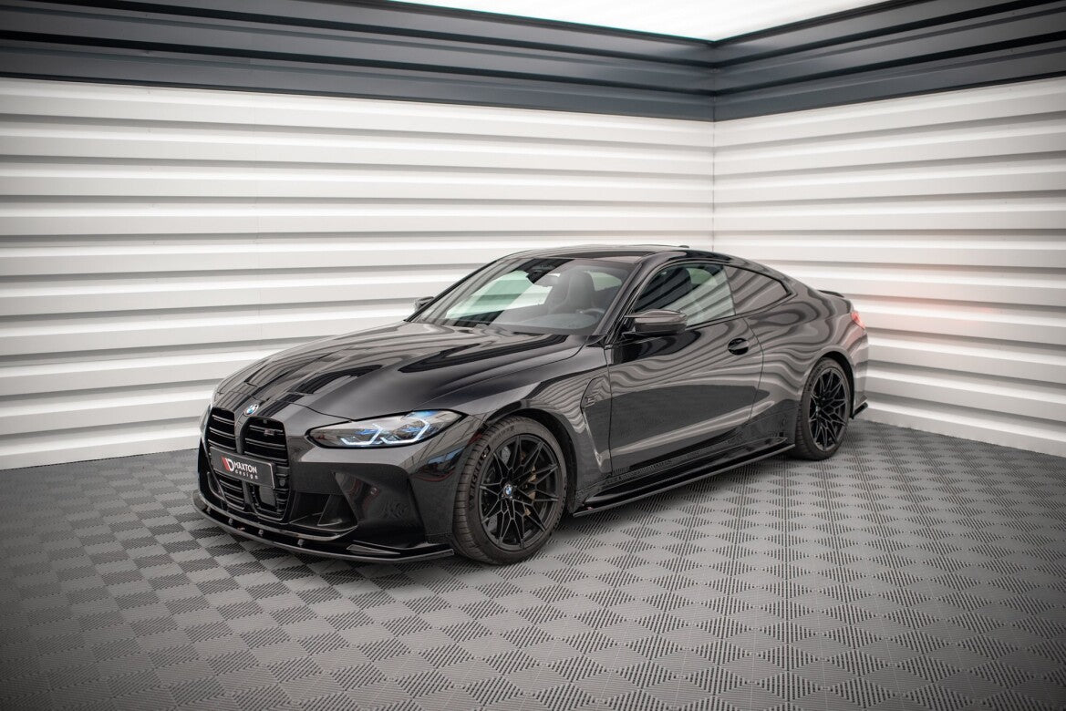 Seitenschweller Ansatz (Paar) V.2 passend für BMW M4 G82 / G82 FL schwarz Hochglanz