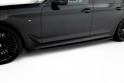 Seitenschweller Ansatz (Paar) V.2 passend für BMW M550i / M550d Limousine / Touring G30 / G30 FL schwarz Hochglanz