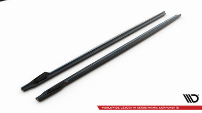 Seitenschweller Ansatz (Paar) V.2 passend für BMW M550i / M550d Limousine / Touring G30 / G30 FL schwarz Hochglanz