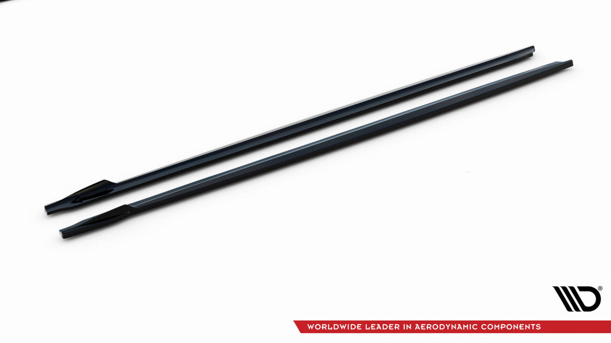 Seitenschweller Ansatz (Paar) V.2 passend für BMW M550i / M550d Limousine / Touring G30 / G30 FL schwarz Hochglanz