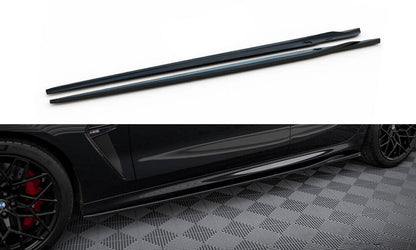 Seitenschweller Ansatz (Paar) V.2 passend für BMW M8 Gran Coupe F93 / 8 Gran Coupe M-Paket G16 schwarz Hochglanz