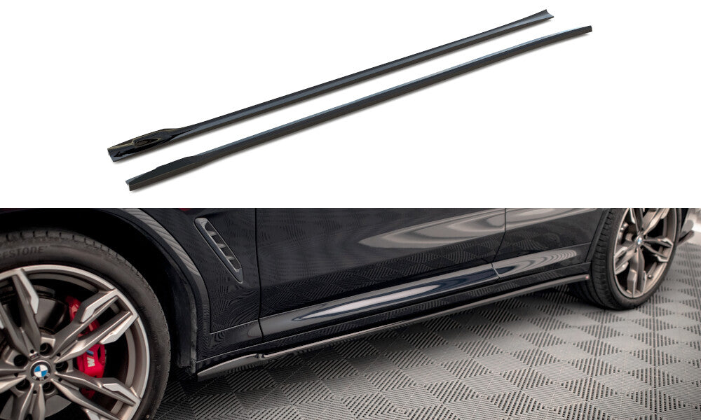 Seitenschweller Ansatz (Paar) V.2 passend für BMW X3 M40d / M40i / M-Paket G01 schwarz Hochglanz