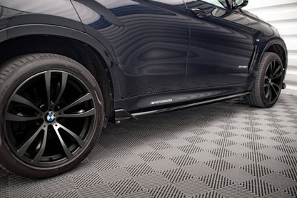 Seitenschweller Ansatz (Paar) V.2 passend für BMW X6 M-Paket F16 schwarz Hochglanz