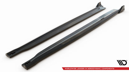 Seitenschweller Ansatz (Paar) V.2 passend für BMW X6 M-Paket F16 schwarz Hochglanz