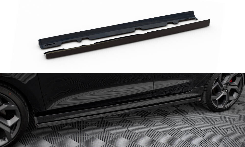 Seitenschweller Ansatz (Paar) V.2 passend für Ford Fiesta Mk8 ST / ST-Line schwarz Hochglanz