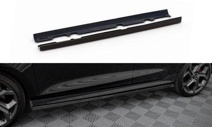 Seitenschweller Ansatz (Paar) V.2 passend für Ford Fiesta Mk8 ST / ST-Line schwarz Hochglanz