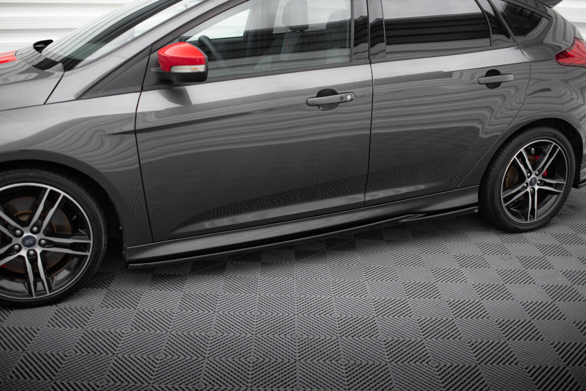 Seitenschweller Ansatz (Paar) V.2 passend für Ford Focus ST Mk3 schwarz Hochglanz