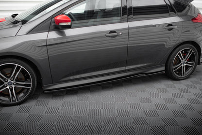 Seitenschweller Ansatz (Paar) V.2 passend für Ford Focus ST Mk3 schwarz Hochglanz