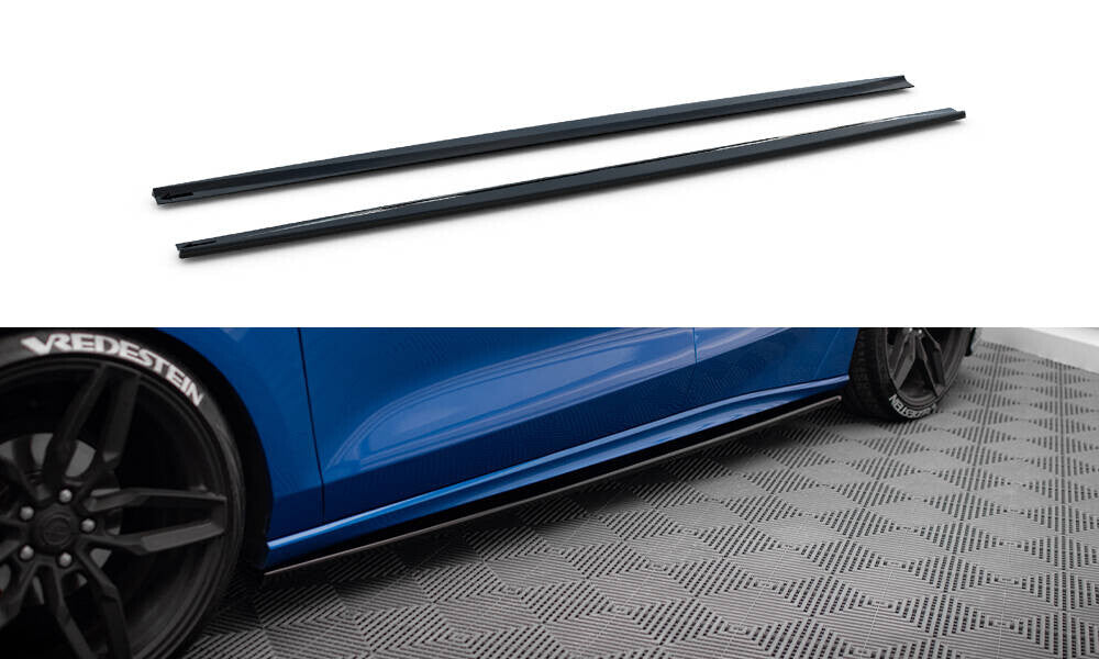 Seitenschweller Ansatz (Paar) V.2 passend für Ford Focus ST / ST-Line Mk4 schwarz Hochglanz