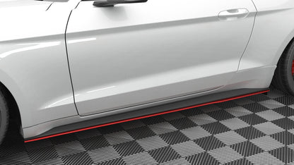 Seitenschweller Ansatz (Paar) V.2 passend für Ford Mustang Mk6 FL rot Hochglanz