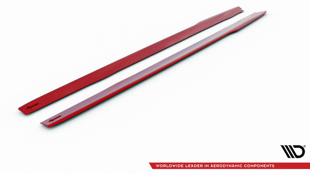 Seitenschweller Ansatz (Paar) V.2 passend für Ford Mustang Mk6 FL rot Hochglanz
