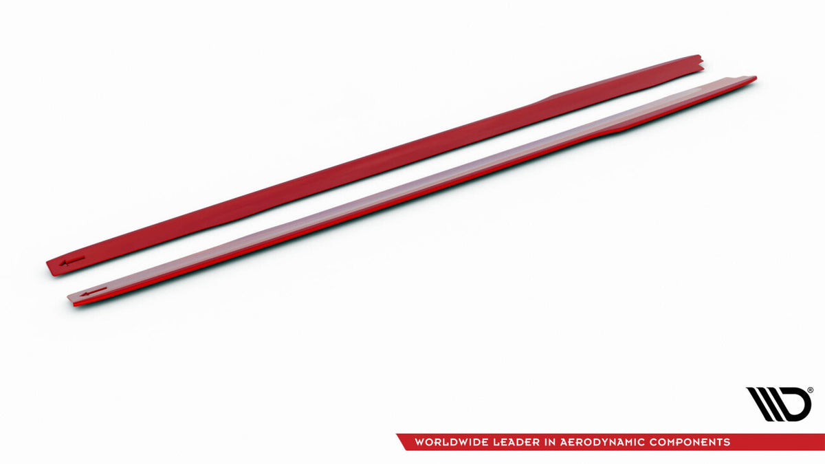 Seitenschweller Ansatz (Paar) V.2 passend für Ford Mustang Mk6 FL rot Hochglanz