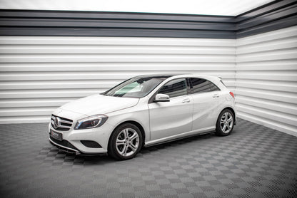 Seitenschweller Ansatz (Paar) V.2 passend für Mercedes A W176 schwarz Hochglanz