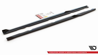 Seitenschweller Ansatz (Paar) V.2 passend für Mercedes-AMG C 63 AMG Coupe C205 FL schwarz Hochglanz