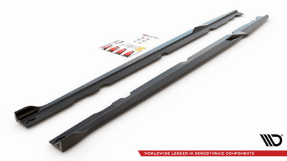 Seitenschweller Ansatz (Paar) V.2 passend für Mercedes-AMG C 63 AMG Coupe C205 FL schwarz Hochglanz