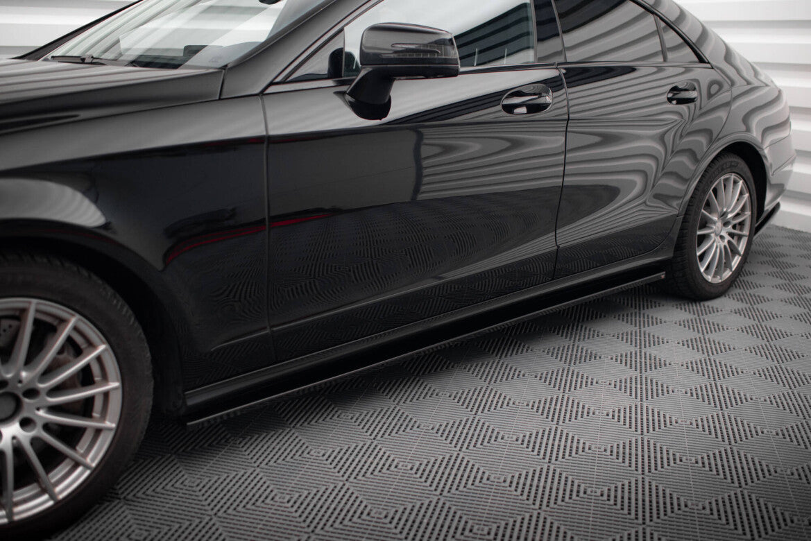 Seitenschweller Ansatz (Paar) V.2 passend für Mercedes CLS C218 / C218 FL schwarz Hochglanz