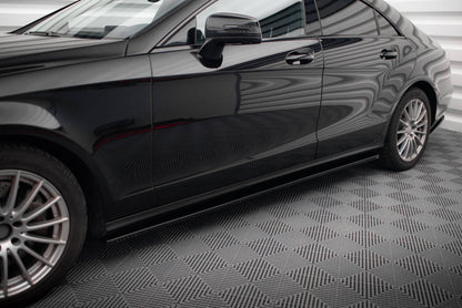 Seitenschweller Ansatz (Paar) V.2 passend für Mercedes CLS C218 / C218 FL schwarz Hochglanz