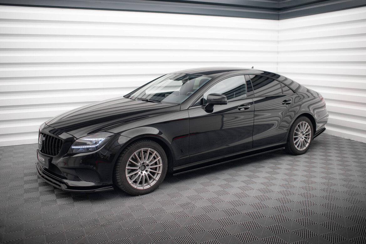 Seitenschweller Ansatz (Paar) V.2 passend für Mercedes CLS C218 / C218 FL schwarz Hochglanz