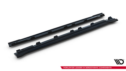 Seitenschweller Ansatz (Paar) V.2 passend für Mercedes GLS AMG-Line X167 schwarz Hochglanz