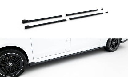 Seitenschweller Ansatz (Paar) V.2 passend für Mercedes V-Klasse Extra Long AMG-Line W447 schwarz Hochglanz