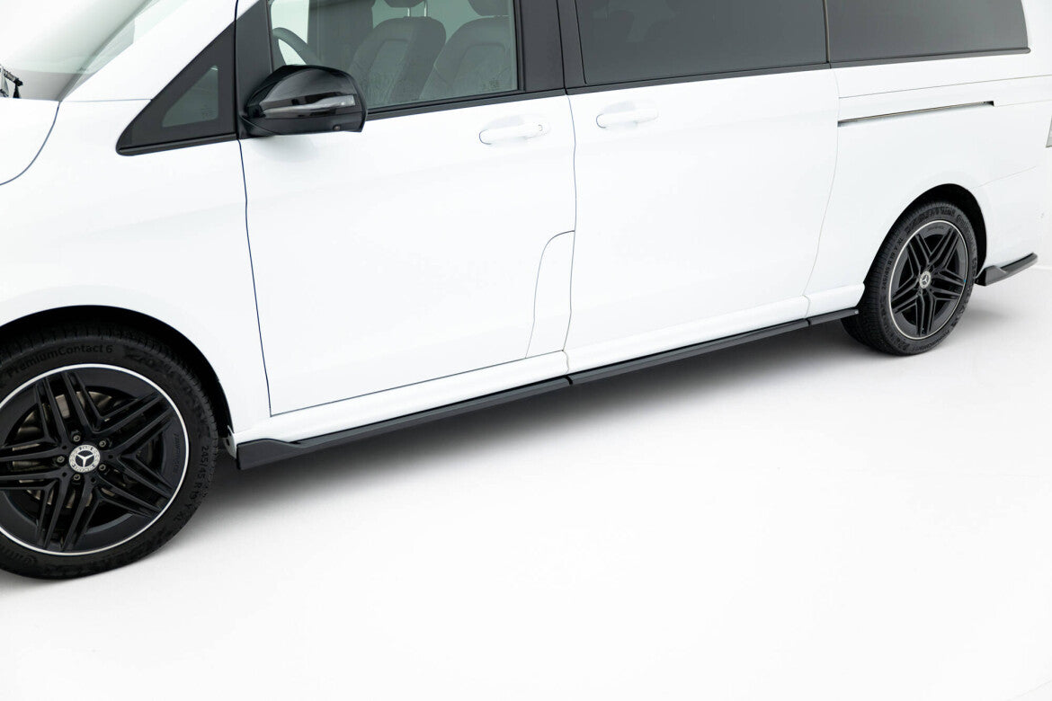 Seitenschweller Ansatz (Paar) V.2 passend für Mercedes V-Klasse Extra Long AMG-Line W447 schwarz Hochglanz