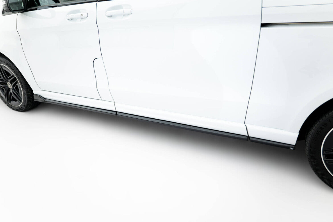 Seitenschweller Ansatz (Paar) V.2 passend für Mercedes V-Klasse Extra Long AMG-Line W447 schwarz Hochglanz
