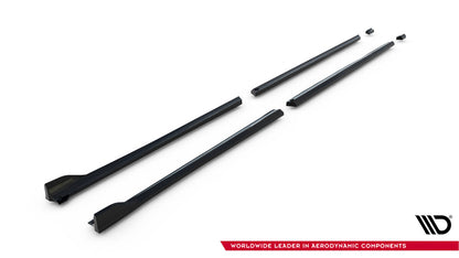 Seitenschweller Ansatz (Paar) V.2 passend für Mercedes V-Klasse Extra Long AMG-Line W447 schwarz Hochglanz