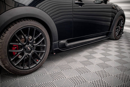 Seitenschweller Ansatz (Paar) V.2 passend für Mini Cooper John Cooper Works R56 schwarz Hochglanz