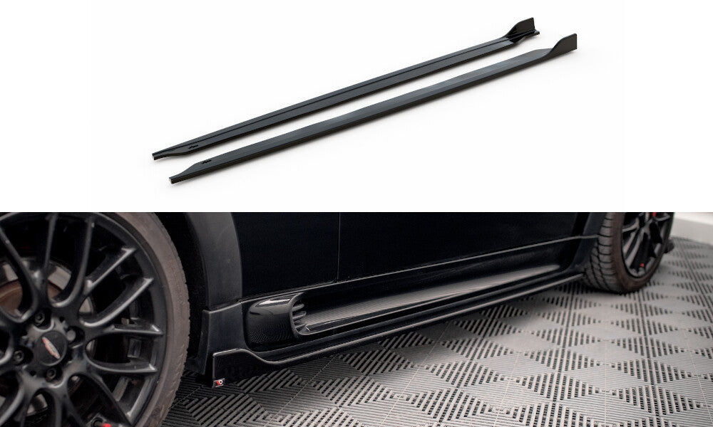 Seitenschweller Ansatz (Paar) V.2 passend für Mini Cooper John Cooper Works R56 schwarz Hochglanz