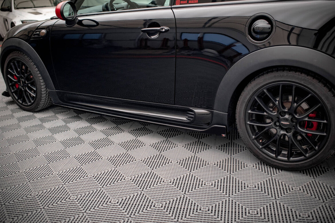 Seitenschweller Ansatz (Paar) V.2 passend für Mini Cooper John Cooper Works R56 schwarz Hochglanz