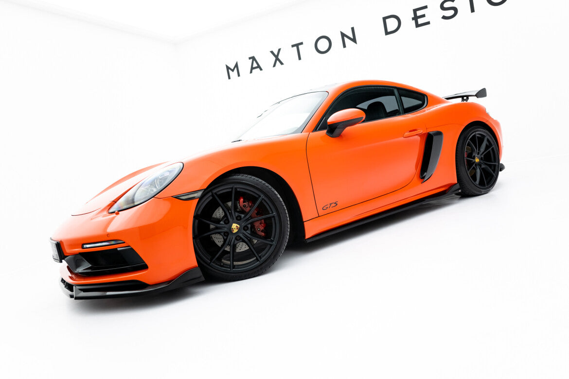 Seitenschweller Ansatz (Paar) V.2 passend für Porsche 718 Cayman GTS 982c schwarz Hochglanz