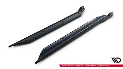 Seitenschweller Ansatz (Paar) V.2 passend für Porsche 718 Cayman GTS 982c schwarz Hochglanz