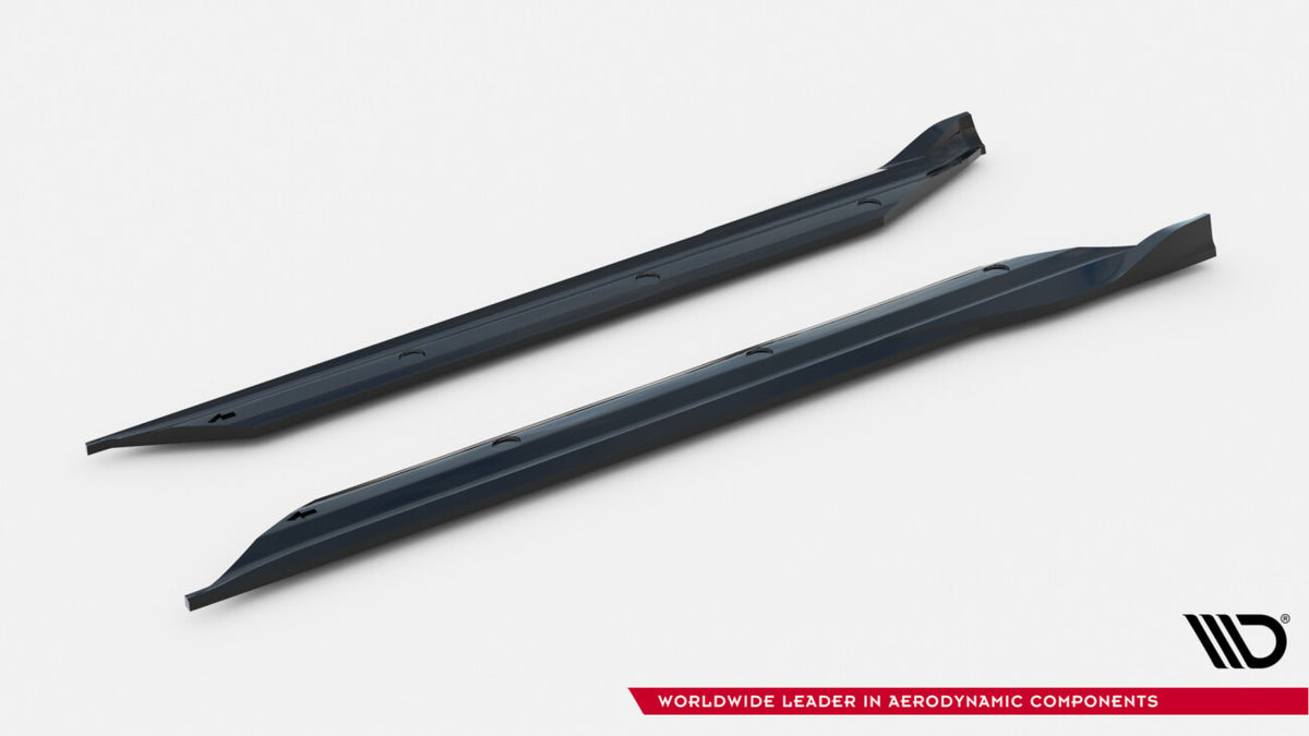 Seitenschweller Ansatz (Paar) V.2 passend für Porsche 718 Cayman GTS 982c schwarz Hochglanz