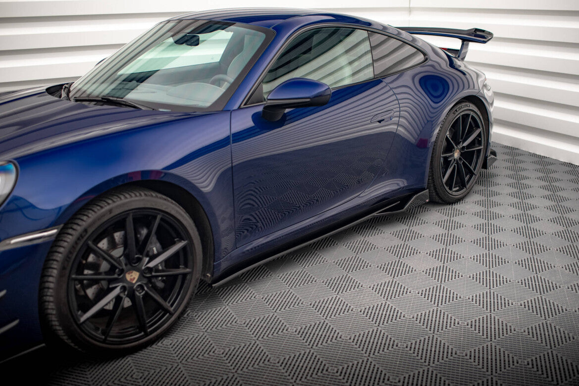Seitenschweller Ansatz (Paar) V.2 passend für Porsche 911 Carrera Aero / Carrera GTS 992 schwarz Hochglanz
