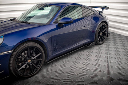 Seitenschweller Ansatz (Paar) V.2 passend für Porsche 911 Carrera Aero / Carrera GTS 992 schwarz Hochglanz