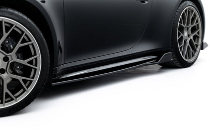 Seitenschweller Ansatz (Paar) V.2 passend für Porsche 911 Carrera Sport Design 992 schwarz Hochglanz