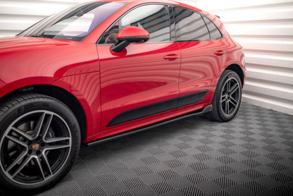 Seitenschweller Ansatz (Paar) V.2 passend für Porsche Macan Mk1 schwarz Hochglanz