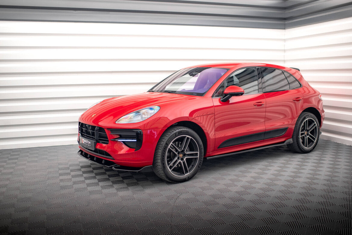 Seitenschweller Ansatz (Paar) V.2 passend für Porsche Macan Mk1 schwarz Hochglanz