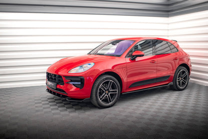 Seitenschweller Ansatz (Paar) V.2 passend für Porsche Macan Mk1 schwarz Hochglanz