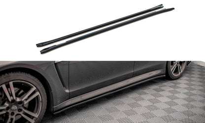Seitenschweller Ansatz (Paar) V.2 passend für Porsche Panamera / Panamera Diesel / Panamera Turbo 970 schwarz Hochglanz