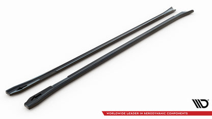Seitenschweller Ansatz (Paar) V.2 passend für Porsche Panamera / Panamera Diesel / Panamera Turbo 970 schwarz Hochglanz