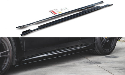 Seitenschweller Ansatz (Paar) V.2 passend für Porsche Panamera Turbo 970 FL schwarz Hochglanz