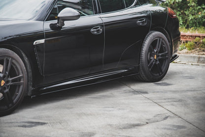 Seitenschweller Ansatz (Paar) V.2 passend für Porsche Panamera Turbo 970 FL schwarz Hochglanz