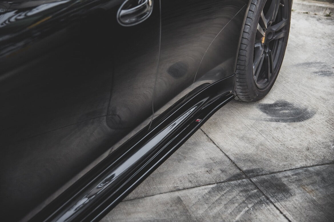 Seitenschweller Ansatz (Paar) V.2 passend für Porsche Panamera Turbo 970 FL schwarz Hochglanz