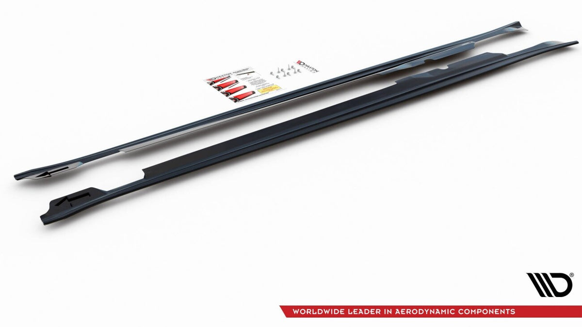 Seitenschweller Ansatz (Paar) V.2 passend für Porsche Panamera Turbo 970 FL schwarz Hochglanz