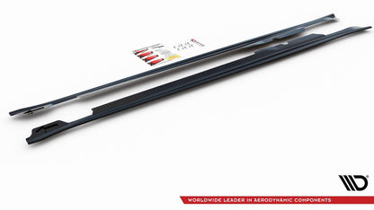 Seitenschweller Ansatz (Paar) V.2 passend für Porsche Panamera Turbo 970 FL schwarz Hochglanz
